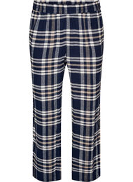 Rutiga pyjamasbyxor i bomull, Bl&aring;