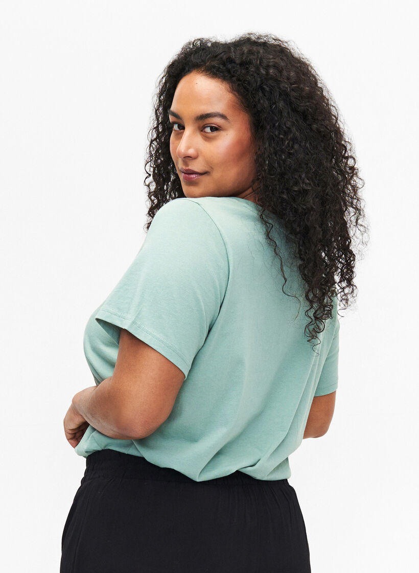 T-shirt i bomull med motiv, Ch. Green w. Face, Model image number 1