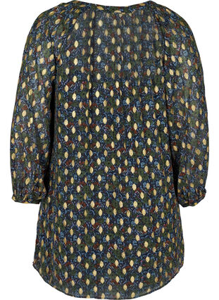 Mönstrad tunika med v-ringad hals och knappar, Flower AOP, Packshot image number 1