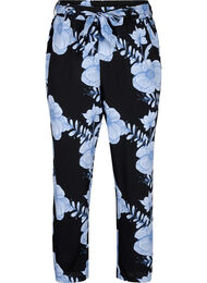 Viskosbyxor med hög midja, Svart