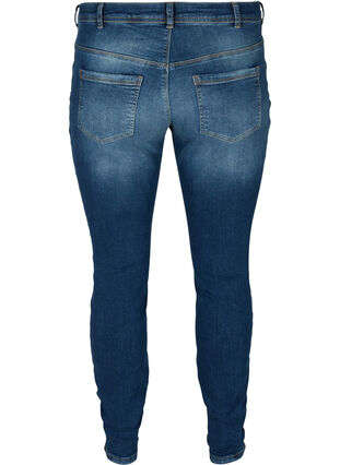 Extra slim Sanna jeans med normal midja, Dark blue denim, Packshot image number 1