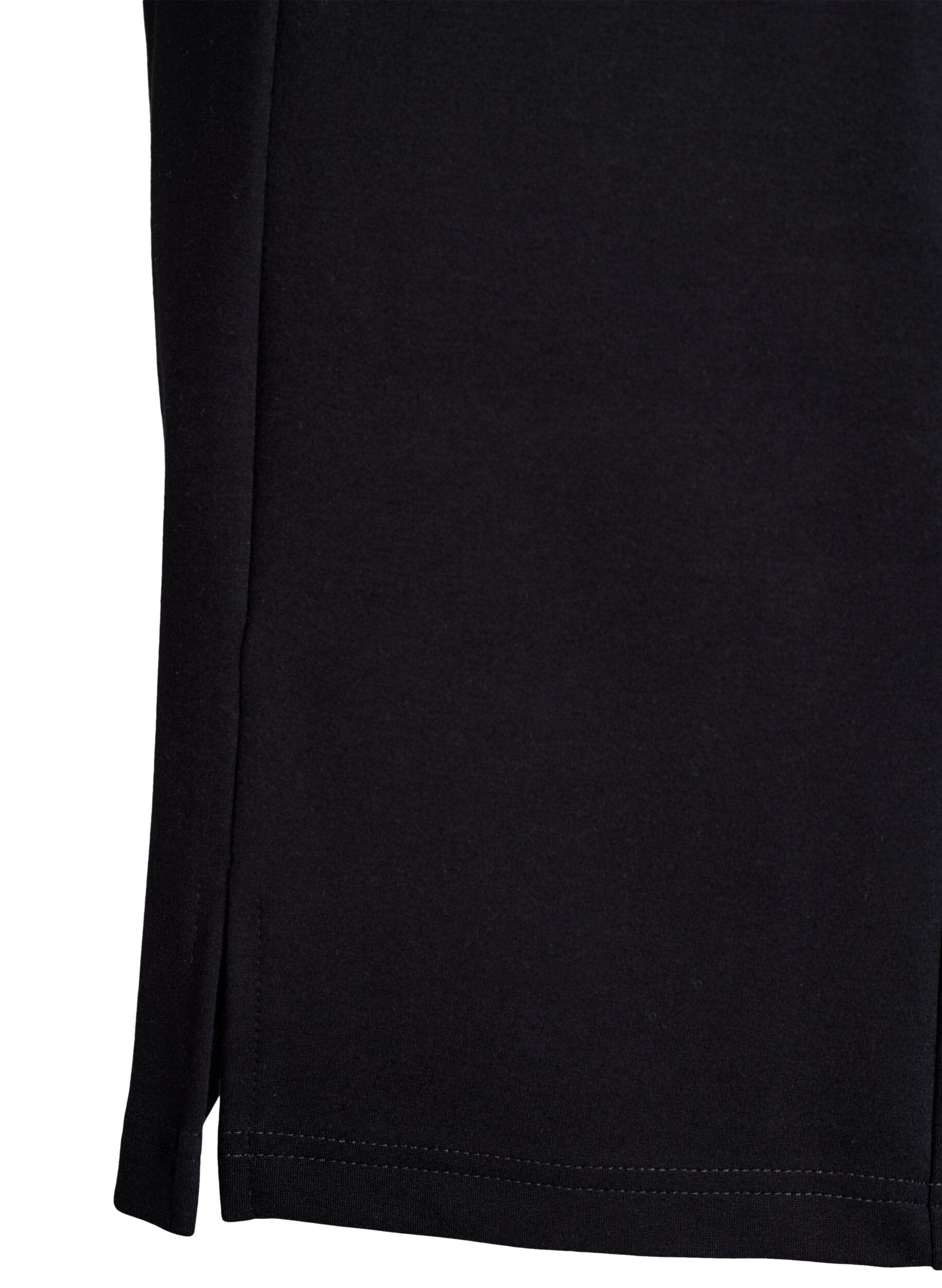 ZizziKort jerseykjol med slits, Svart, Packshot image number 2