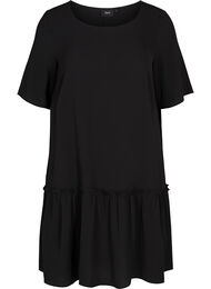 Kort klänning med volangkant, Black