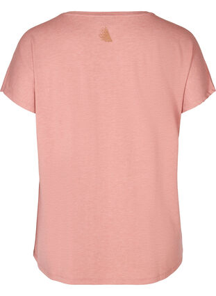 Tränings-t-shirt med tryck på bröstet, Old Rose, Packshot image number 1