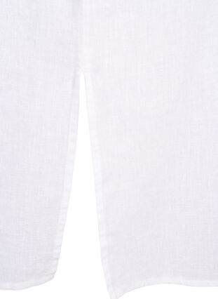 Lång skjorta i bomullsblandning med linne, Bright White, Packshot image number 3