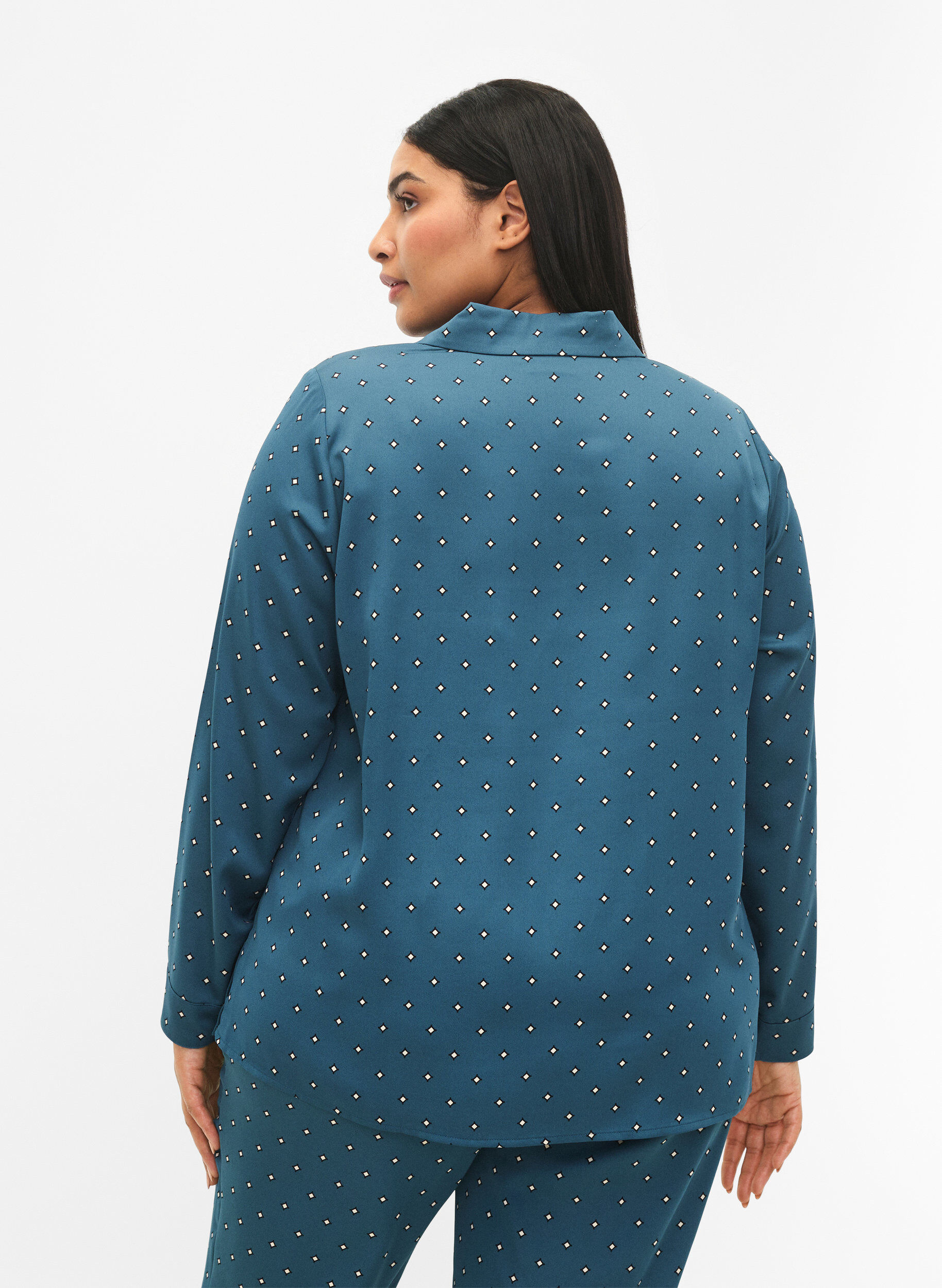 Zizzi Nattlinne med tryck, Gr&ouml;n, Model image number 1