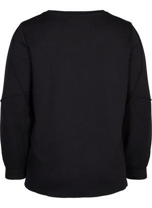 Långärmad tröja med rund halsringning, Black, Packshot image number 1