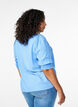 Blus i viskos med smock- och volangdetaljer, Cornflower Blue, Model image number 1