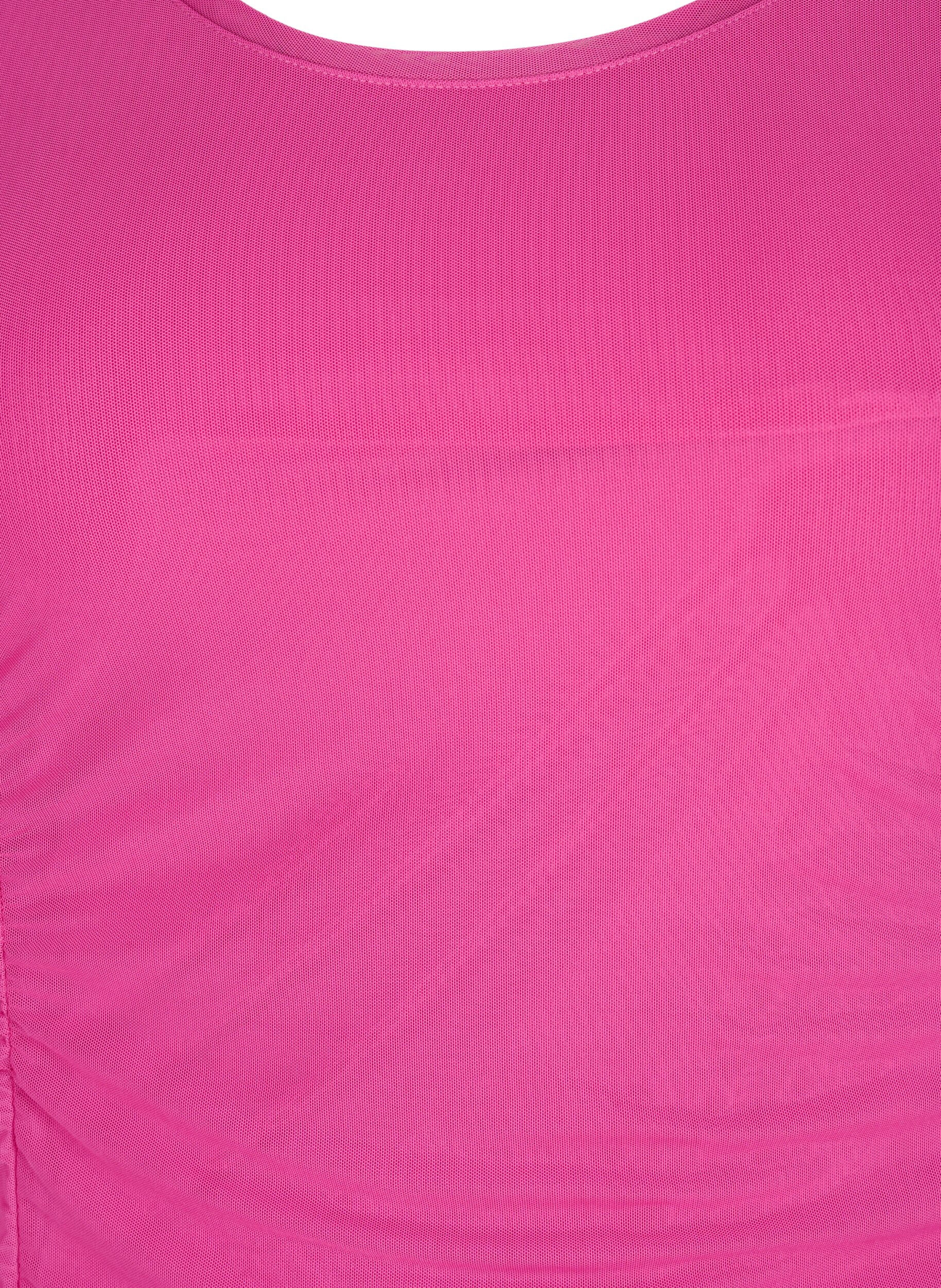 Zizzi &Aring;tsittande kl&auml;nning med draperingar, Fuchsia Red, Packshot image number 2