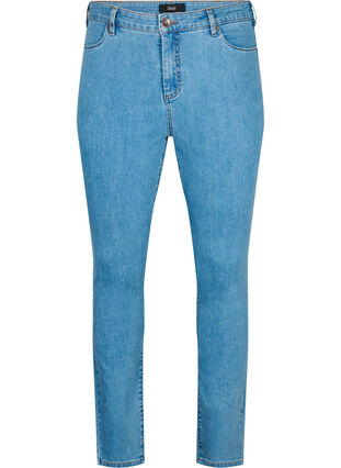 Amy jeans med hög midja och super slim fit, Light Blue, Packshot image number 0