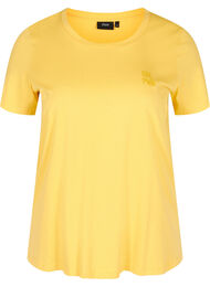 Kortärmad t-shirt med print, Mimosa