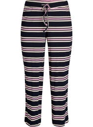 Randiga pyjamasbyxor med vida ben, Bl&aring;
