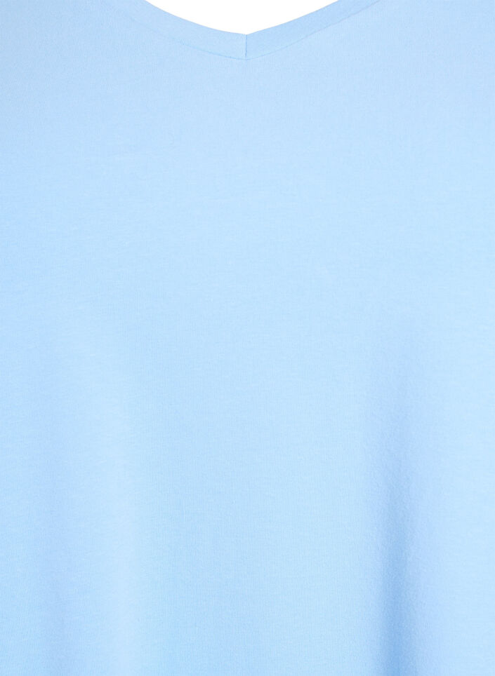 Enfärgad t-shirt i bomull, Blå, Packshot image number 2