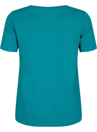 Enfärgad t-shirt i bomull, Deep Lake, Packshot image number 1