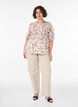Blus i viskos med smock och peplumeffekt, Vanilla, Model image number 1