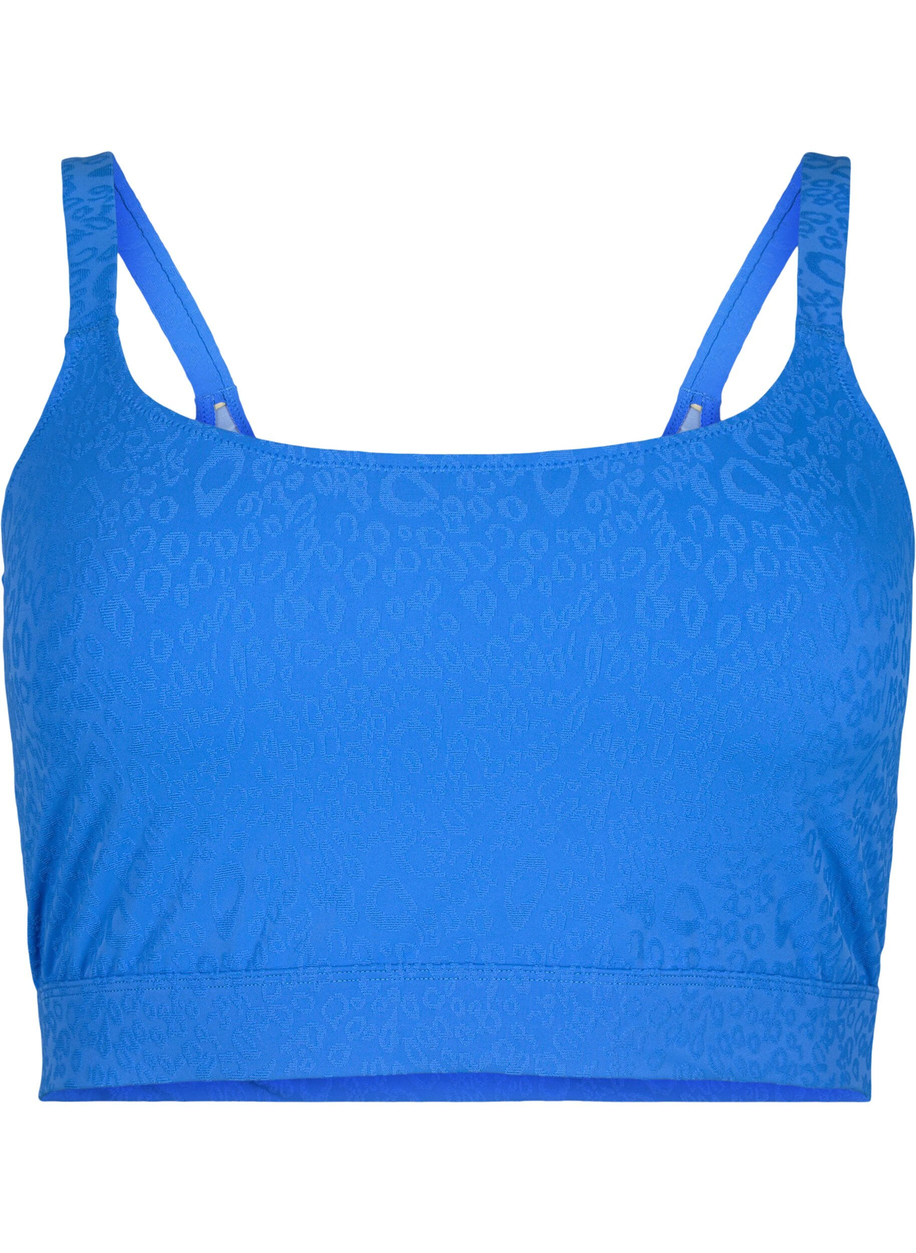 Zizzi Bikinitopp med leopardtextur, Palace Blue, Packshot image number 0