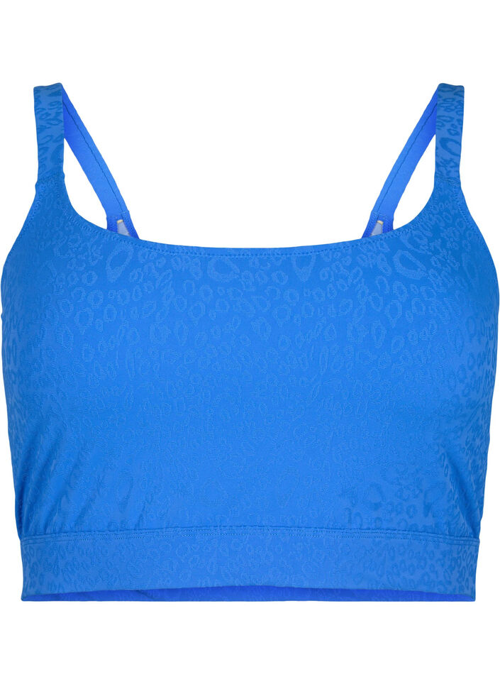 Bikinitopp med leopardtextur, Palace Blue, Packshot image number 0