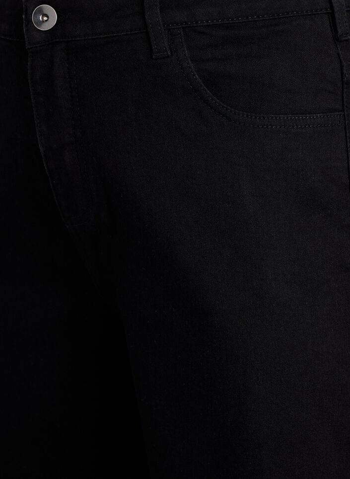 FLASH - L&ouml;sa jeansshorts med h&ouml;g midja, Svart, Packshot image number 2