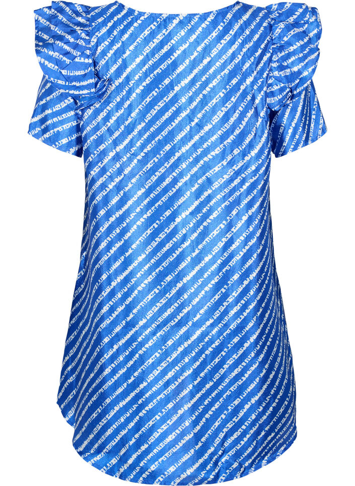 Stripad tunika med fransar, S.T.W./White Stripes, Packshot image number 1