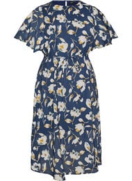 Ankell&aring;ng kl&auml;nning med fladder&auml;rmar och knytsk&auml;rp i midjan, Bl&aring;