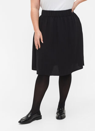 Löst sittande kjol i viskos, Black, Model image number 2