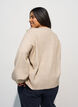 Stickad blus med knappdetalj, Beige, Model image number 2