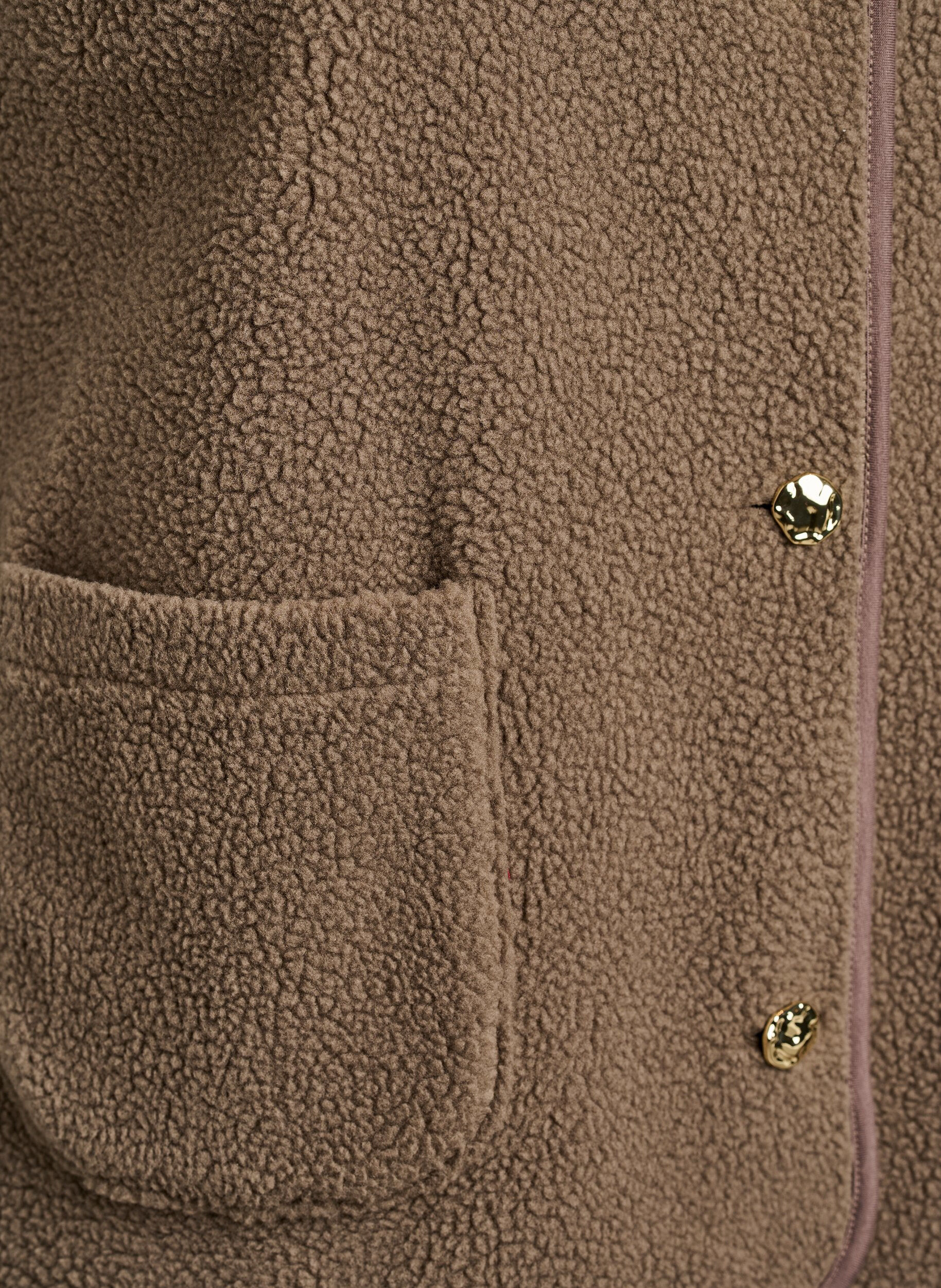 ZizziTeddyv&auml;st med knappar och fickor, Brun, Packshot image number 3