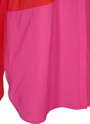 Lång skjorta med color-block, Pink Red Block, Packshot image number 3