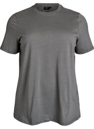 Enkel t-shirt i bomull med rund halsringning, Gr&aring;