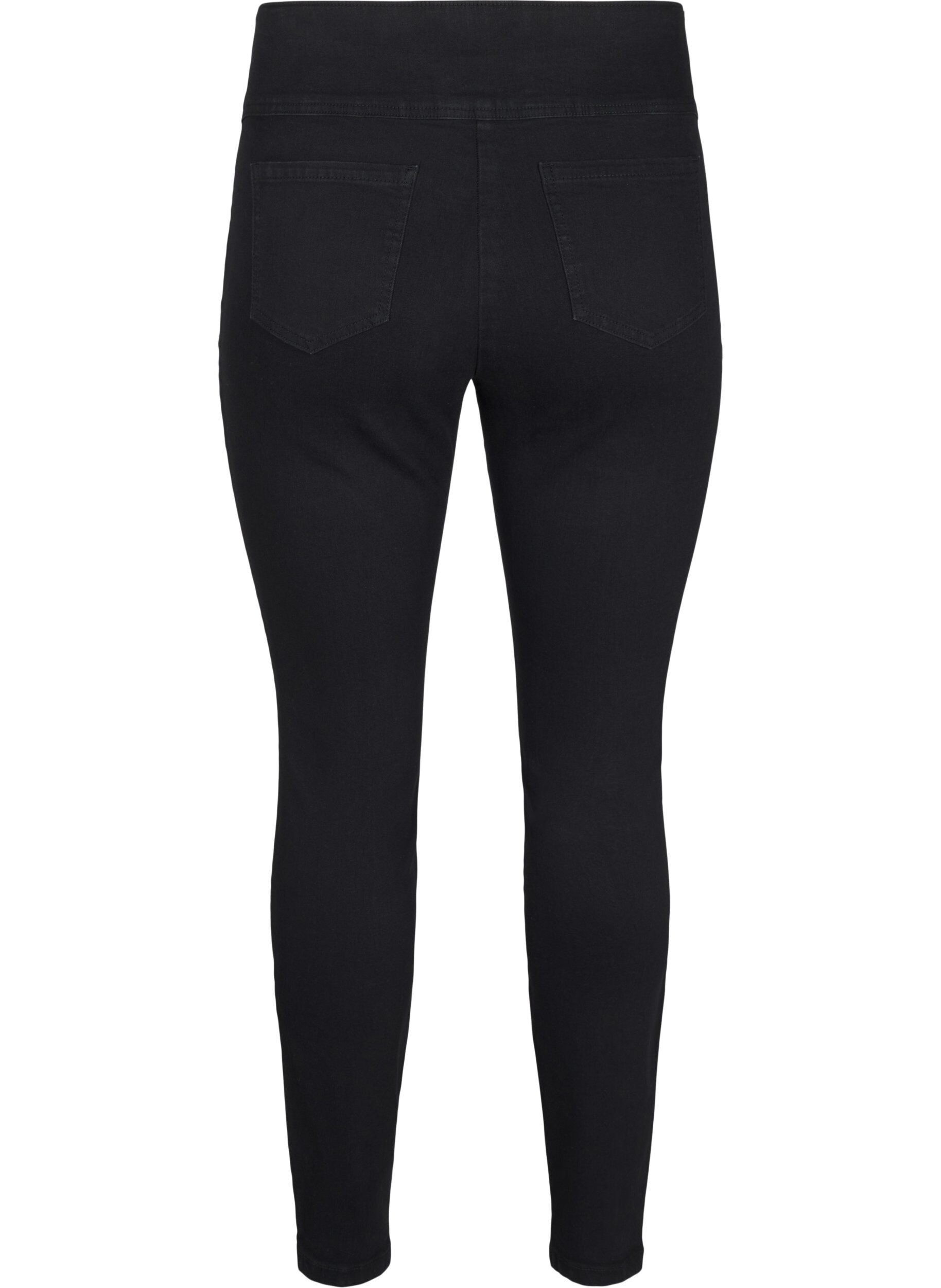Zizzi Stretchiga jeggings med h&ouml;g midja, Black, Packshot image number 1