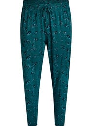 Bomullspyjamasbyxor med tryck, Turkos