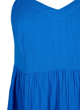 Strandklänning i bomull med smala axelband, Victoria blue, Packshot image number 2