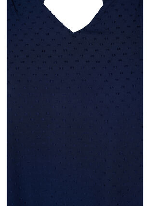 Långärmad blus med smock- och volangdetaljer, Navy Blazer, Packshot image number 2