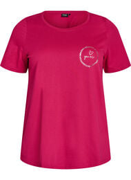 T-shirt med tryck, R&ouml;d