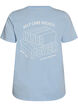 T-shirt i ekologisk bomull med grafiskt tryck, Bl&aring;, Packshot image number 1
