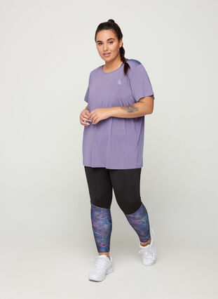 Enfärgad tränings-t-shirt, Purple As Sample, Model image number 2