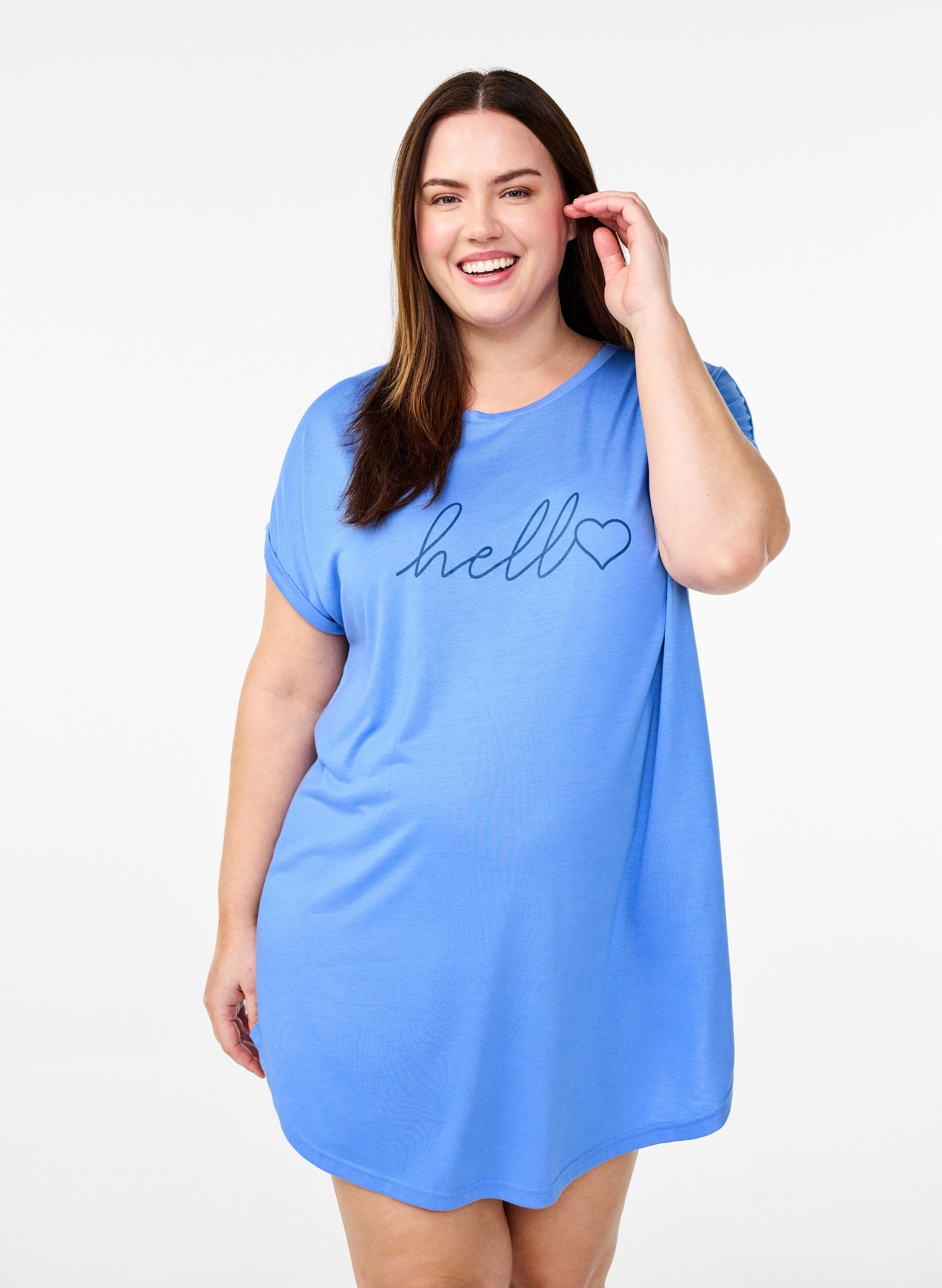 ZizziKort&auml;rmat nattlinne med texttryck, , Model image number 0