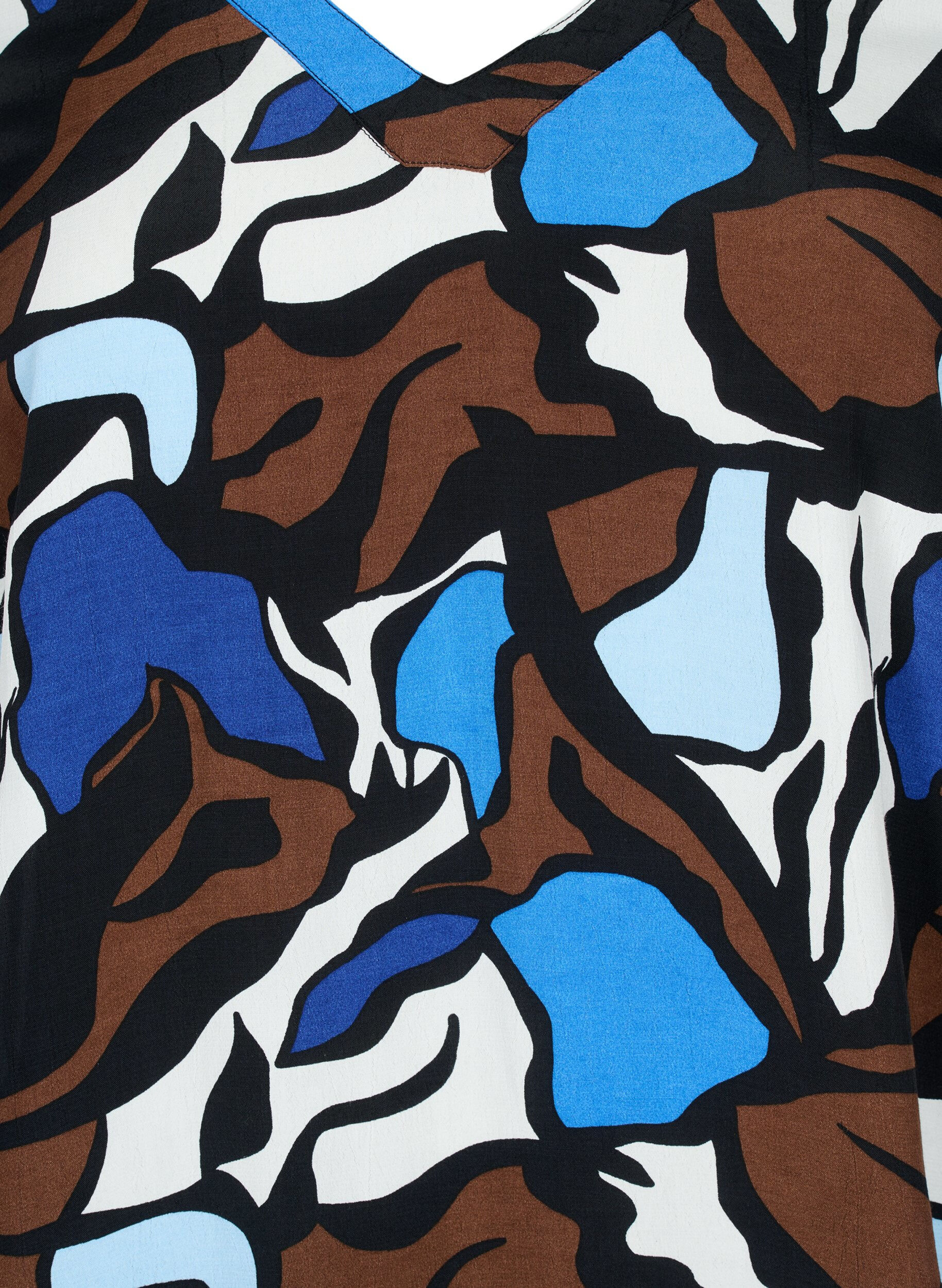 Zizzi Viskosblus med tryck och smock, Zafia AOP, Packshot image number 2