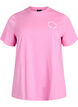 T-shirt i ekologisk bomull med textmotiv, Rosa, Packshot image number 0