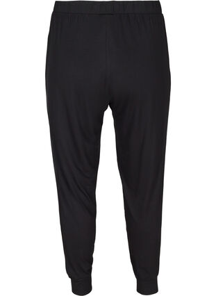 Enfärgade pyjamasbyxor i viskos, Black, Packshot image number 1