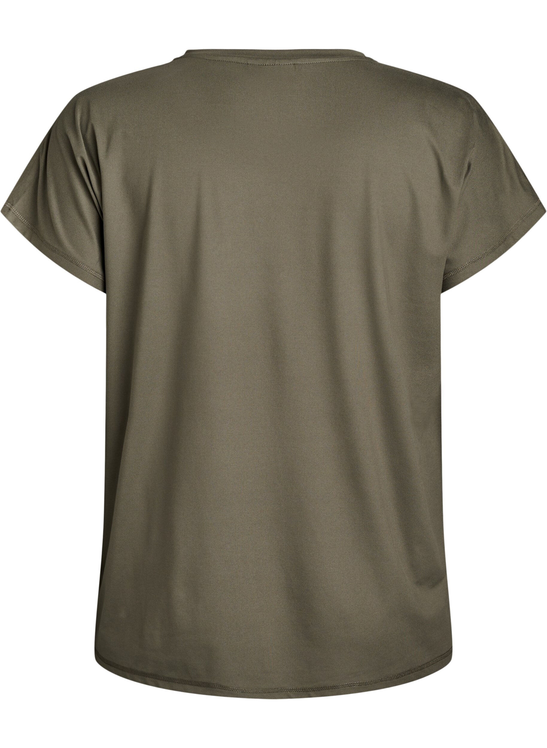 Zizzi Enf&auml;rgad tr&auml;nings-T-shirt, Gr&ouml;n, Packshot image number 1