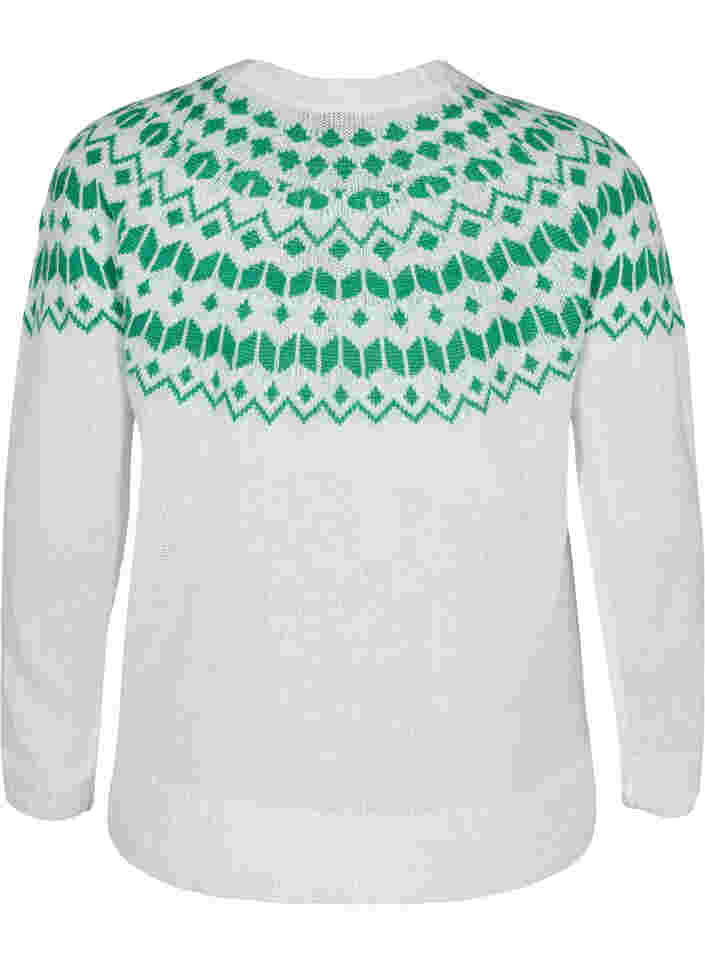 Stickad tröja med jacquardmönster, Jolly Green Comb, Packshot image number 1