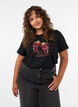 Jul-t-shirt i ekologisk bomull, Svart, Model image number 0