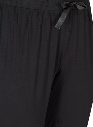 Enfärgade pyjamasbyxor i viskos, Black, Packshot image number 2