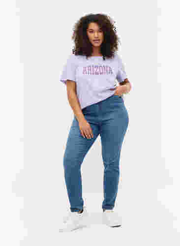 T-shirt i bomull med tryck, Lavender ARIZONA, Model image number 2