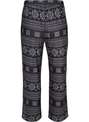 Mönstrad pyjamasbyxa med knytband, Black AOP, Packshot image number 1