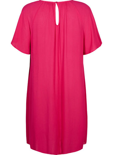Viskosklänning med korta ärmar, Bright Rose, Packshot image number 1