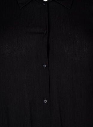 Skjortklänning i viskos med korta ärmar, Black, Packshot image number 2