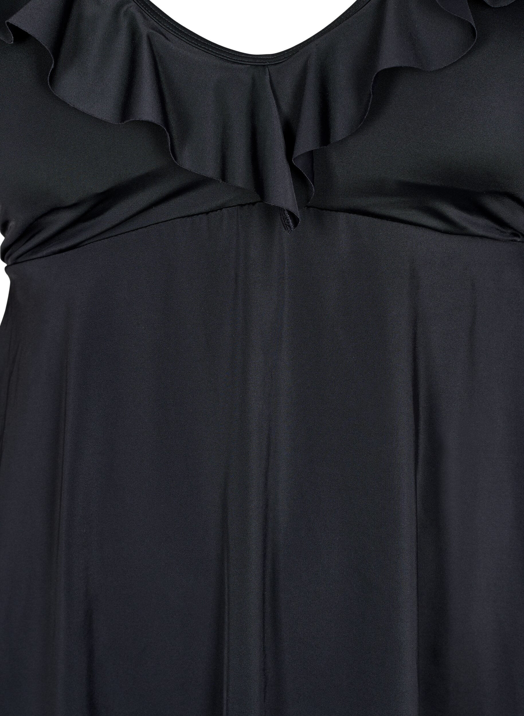 Zizzi Badkl&auml;nning med volanger och urtagbara kupor, Svart, Packshot image number 2