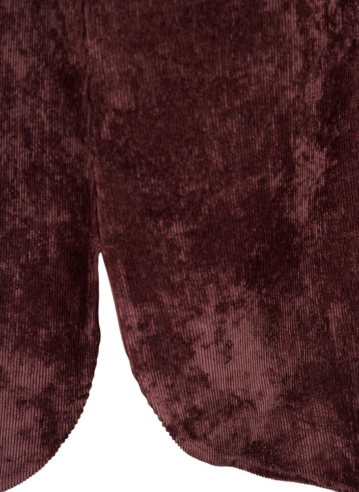 Sammetsklänning med 3/4 ärmar och knappar, Fudge, Packshot image number 3